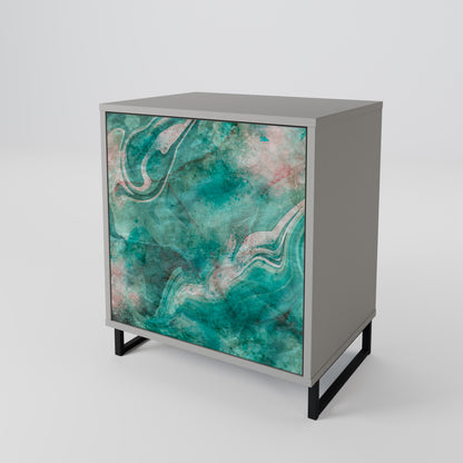 Credenza ABSTRACT ALCHEMY a 1 anta con finitura grigia