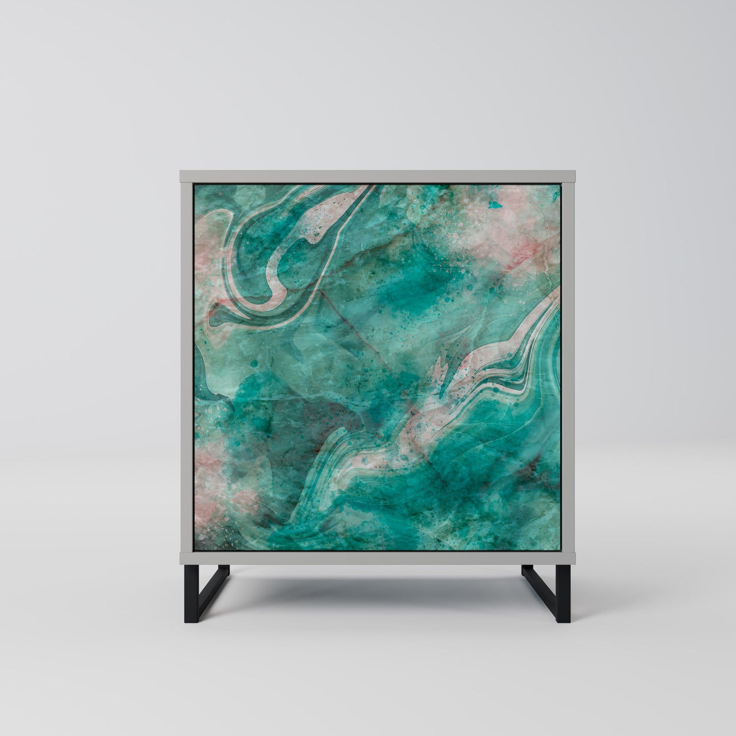 Credenza ABSTRACT ALCHEMY a 1 anta con finitura grigia