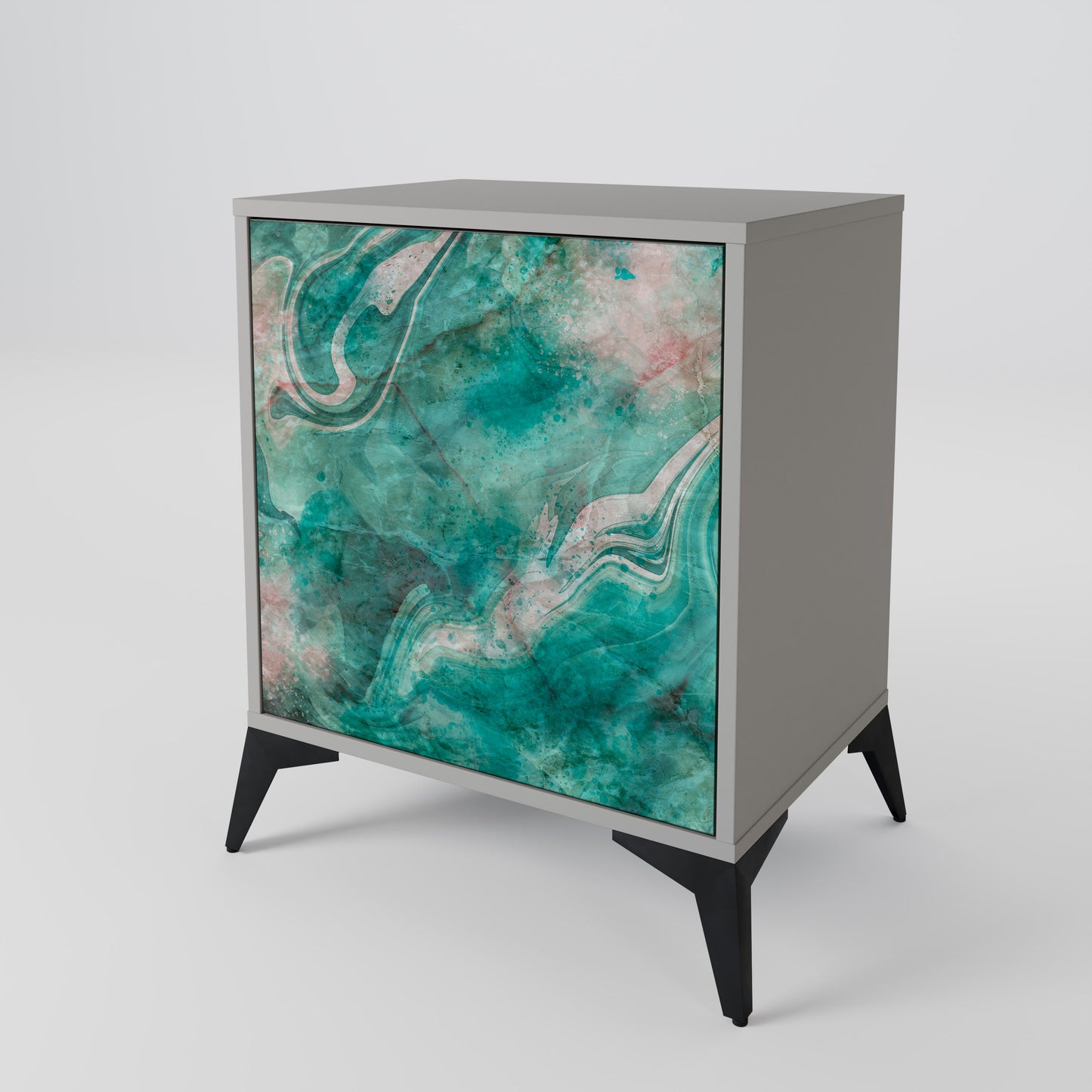 Credenza ABSTRACT ALCHEMY a 1 anta con finitura grigia