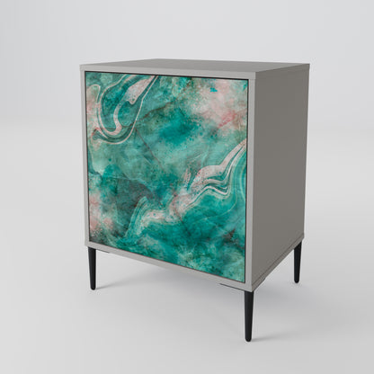 Credenza ABSTRACT ALCHEMY a 1 anta con finitura grigia