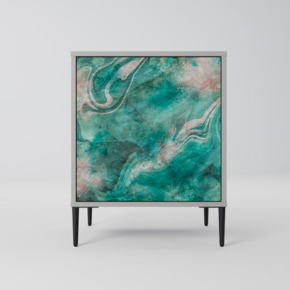 Credenza ABSTRACT ALCHEMY a 1 anta con finitura grigia