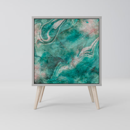 Credenza ABSTRACT ALCHEMY a 1 anta con finitura grigia