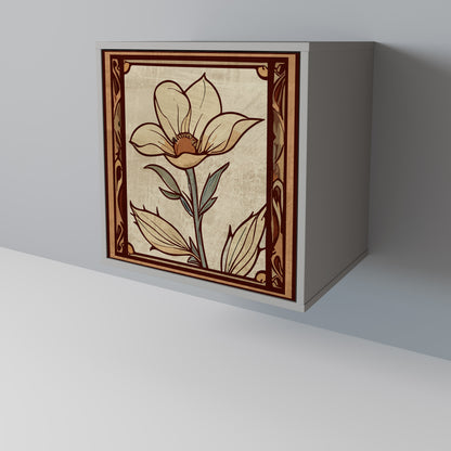 Credenza TIMELESS FLORA a 1 anta in finitura grigia