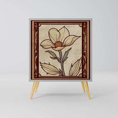 Credenza TIMELESS FLORA a 1 anta in finitura grigia