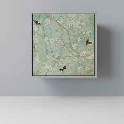 Credenza BLOOMING CHARM a 1 anta con finitura grigia