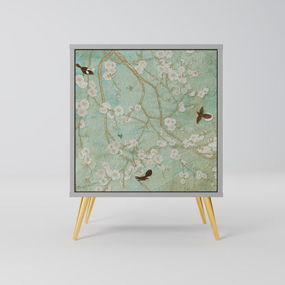 Credenza BLOOMING CHARM a 1 anta con finitura grigia