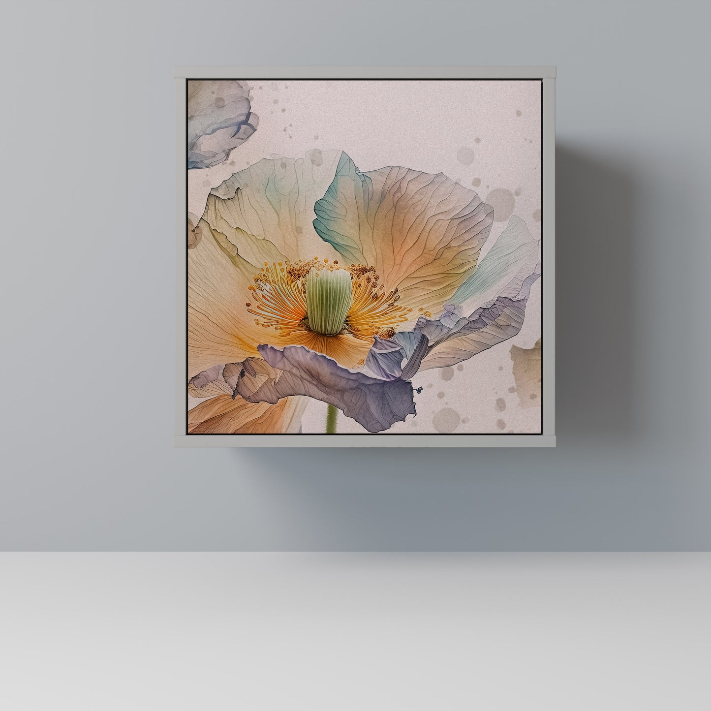 Credenza SOFTEN POPPY a 1 anta con finitura grigia