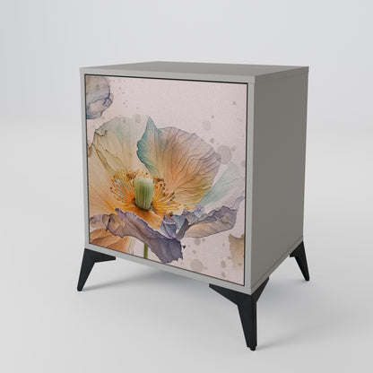 Credenza SOFTEN POPPY a 1 anta con finitura grigia