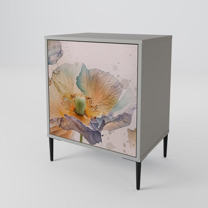 Credenza SOFTEN POPPY a 1 anta con finitura grigia