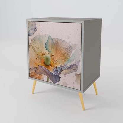 Credenza SOFTEN POPPY a 1 anta con finitura grigia