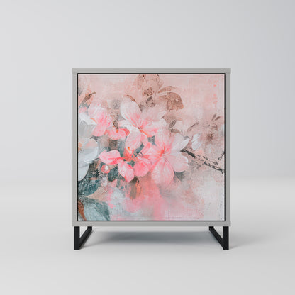 CHERRY BLOSSOM 1-Door Sideboard in Grey Finish