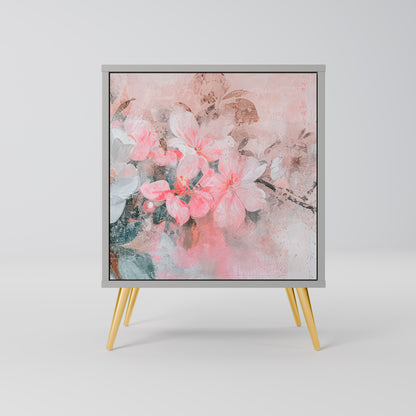 CHERRY BLOSSOM 1-Door Sideboard in Grey Finish