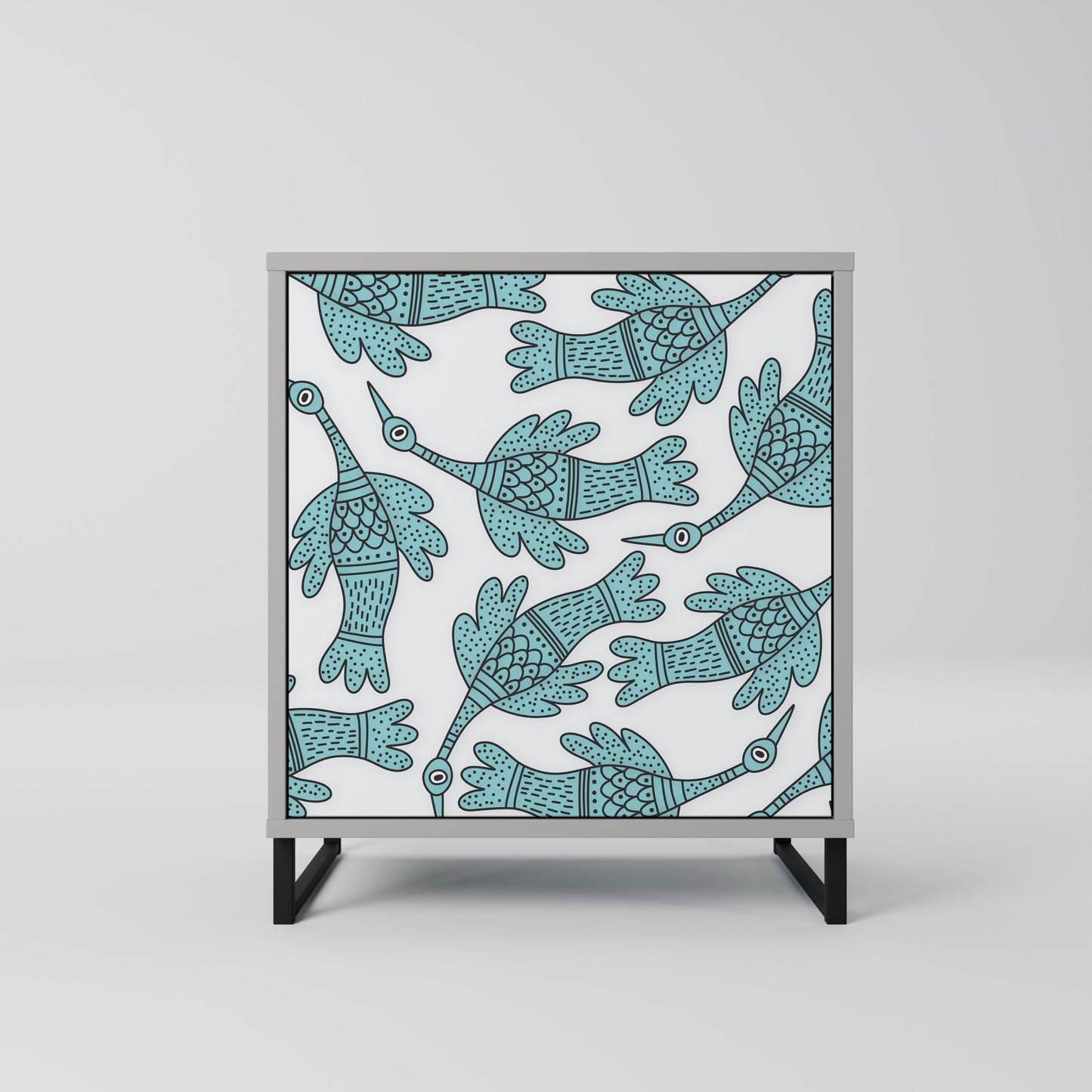 WATERSPOUT SONGIBIRD 1-Door Sideboard in Grey Finish