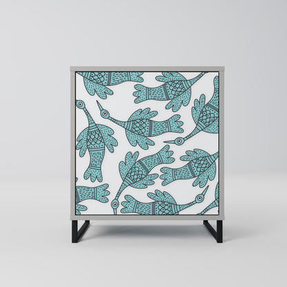 WATERSPOUT SONGIBIRD 1-Door Sideboard in Grey Finish