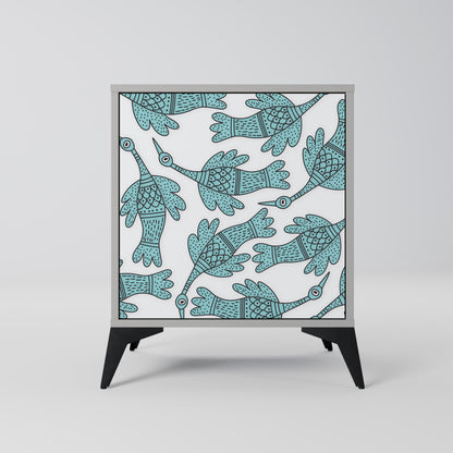 WATERSPOUT SONGIBIRD 1-Door Sideboard in Grey Finish