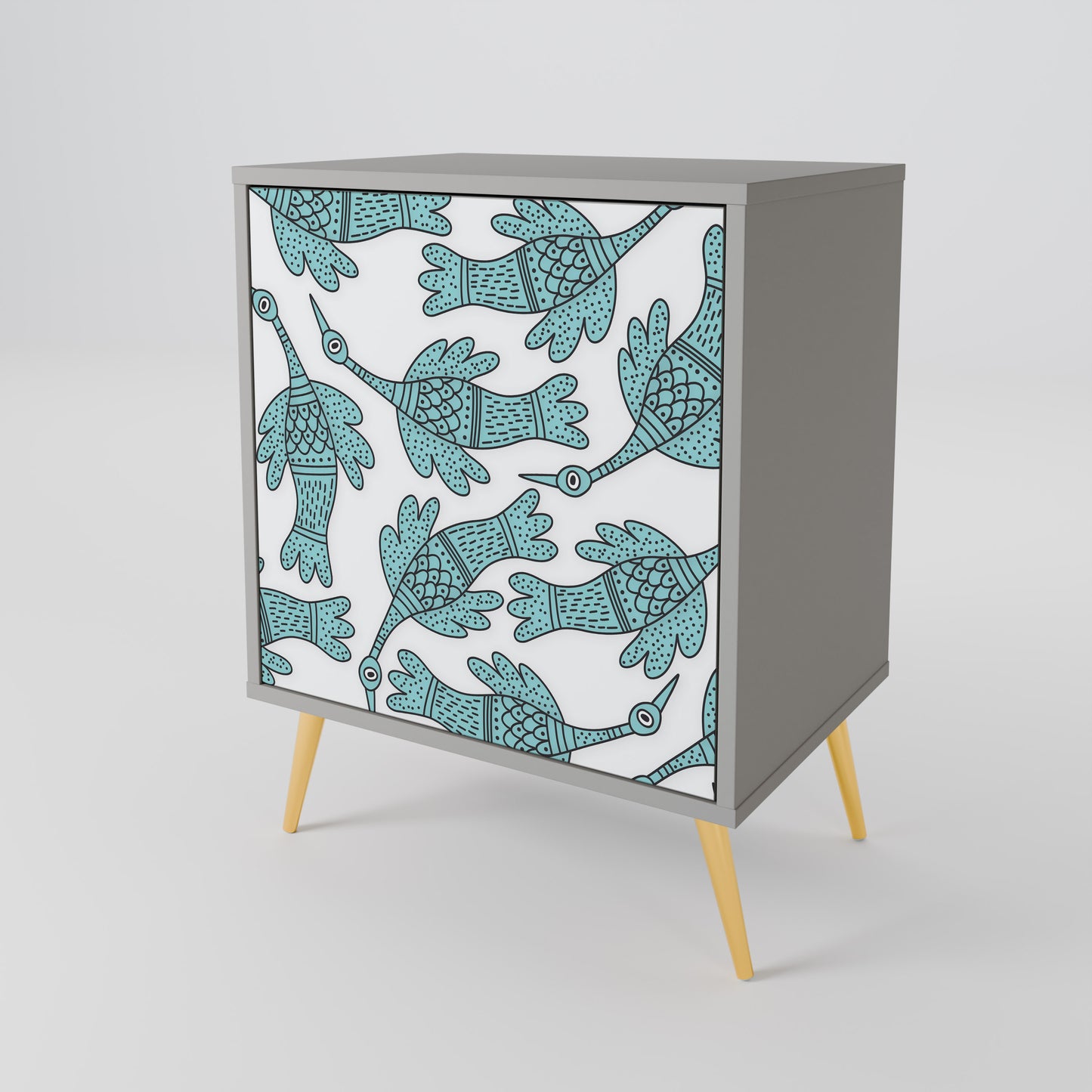 WATERSPOUT SONGIBIRD 1-Door Sideboard in Grey Finish