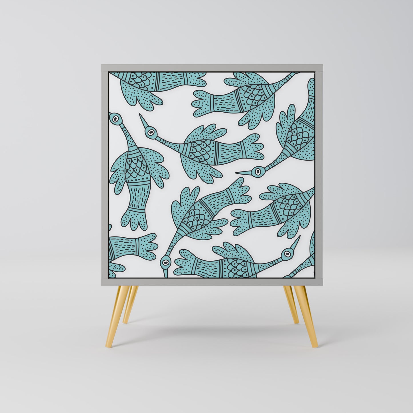 WATERSPOUT SONGIBIRD 1-Door Sideboard in Grey Finish