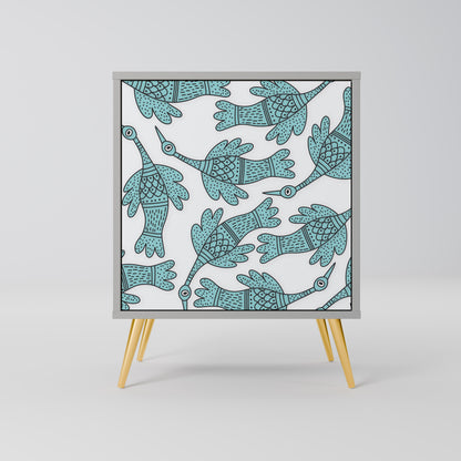 WATERSPOUT SONGIBIRD 1-Door Sideboard in Grey Finish