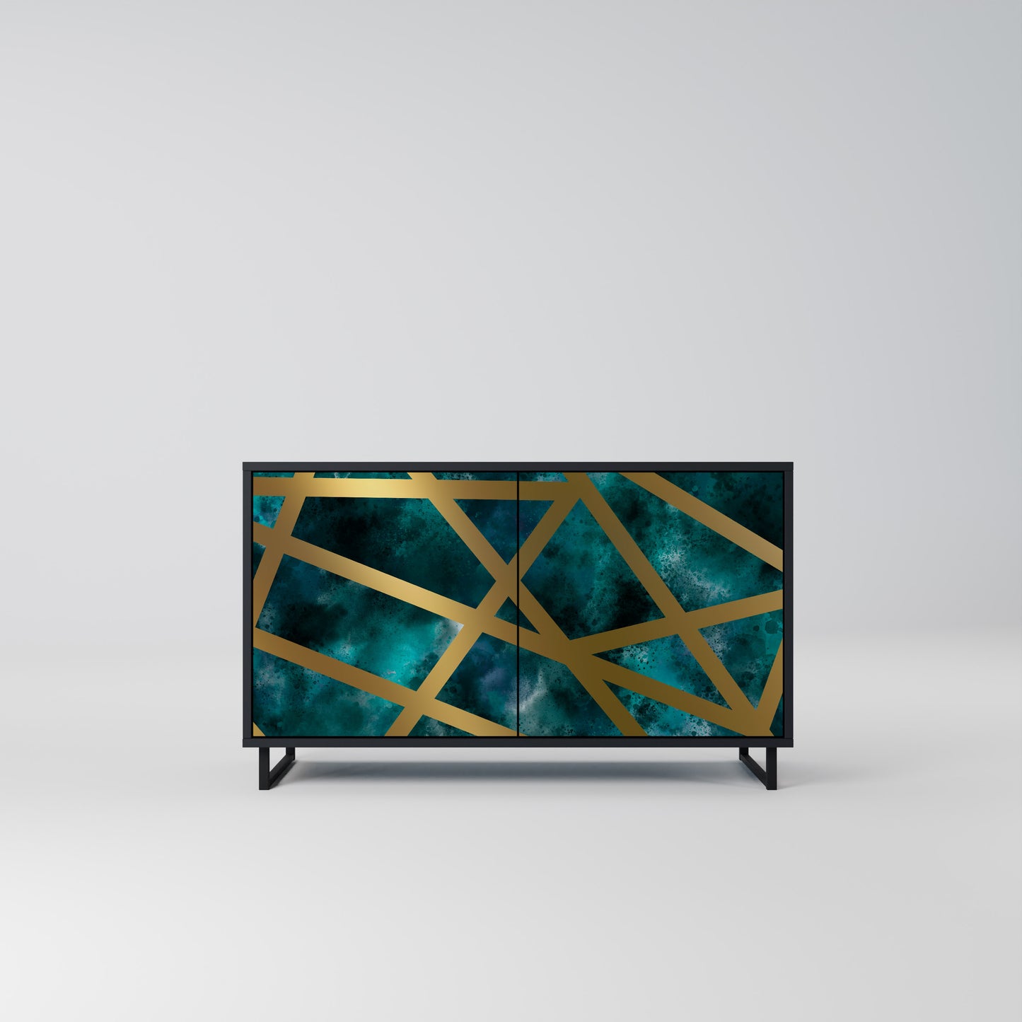 THE LABYRINTH OF GOLD 2-Door Sideboard in Black Finish
