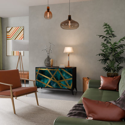 THE LABYRINTH OF GOLD 2-Door Sideboard in Black Finish