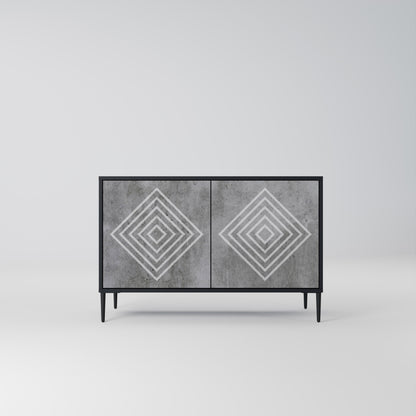POLYGONAL ARTISTRY 2-Door Sideboard in Black Finish
