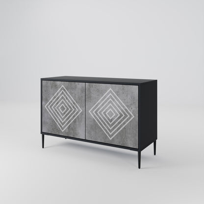 POLYGONAL ARTISTRY 2-Door Sideboard in Black Finish