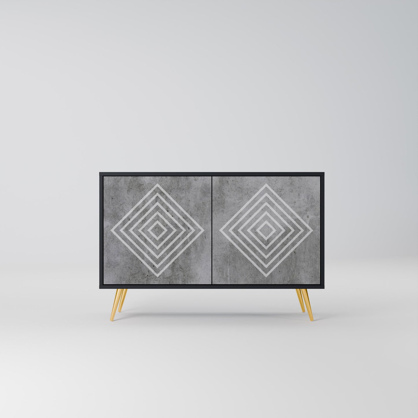 POLYGONAL ARTISTRY 2-Door Sideboard in Black Finish