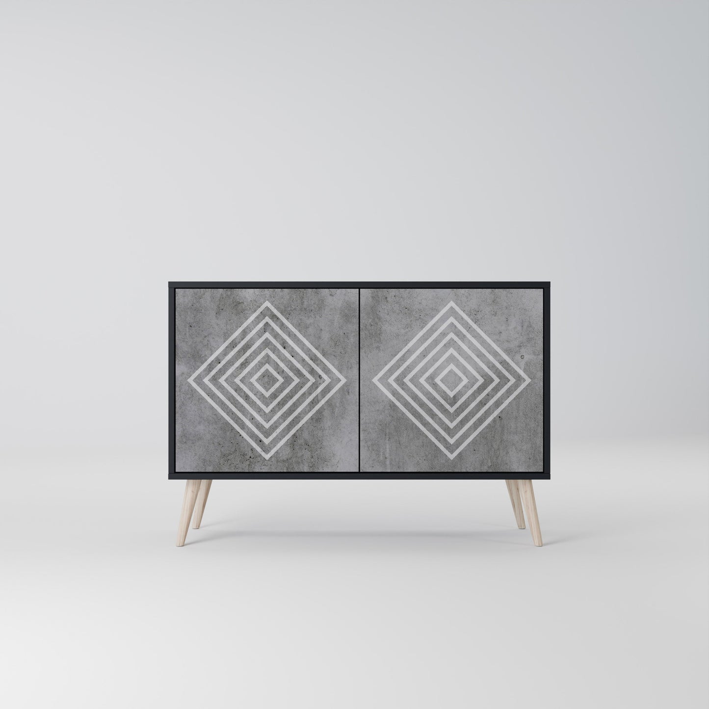 POLYGONAL ARTISTRY 2-Door Sideboard in Black Finish