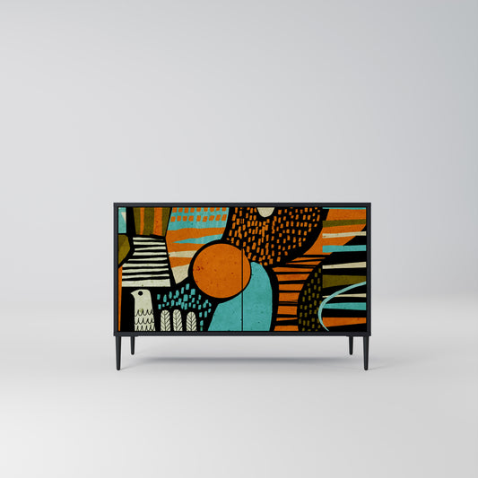 GEODE GLIMMER 2-Door Sideboard in Black Finish