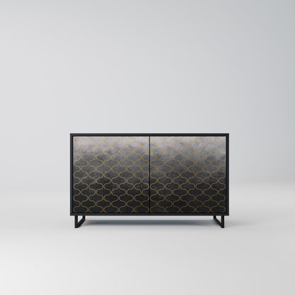 TESSELATED GRAYISH 2-Door Sideboard in Black Finish