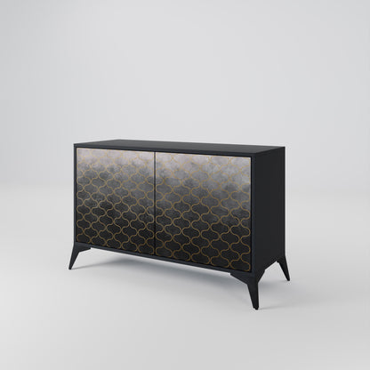 TESSELATED GRAYISH 2-Door Sideboard in Black Finish