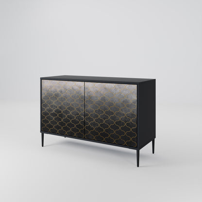 TESSELATED GRAYISH 2-Door Sideboard in Black Finish