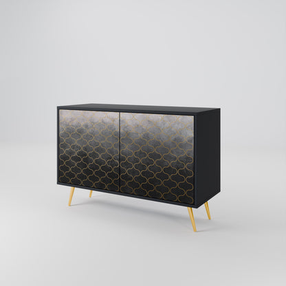 TESSELATED GRAYISH 2-Door Sideboard in Black Finish