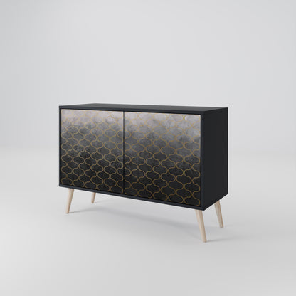 TESSELATED GRAYISH 2-Door Sideboard in Black Finish