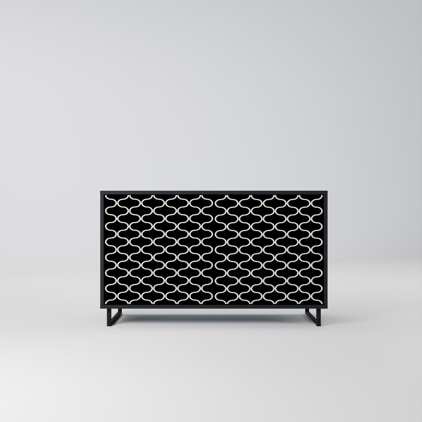 TESSELATED BLACKNESS 2-Door Sideboard in Black Finish