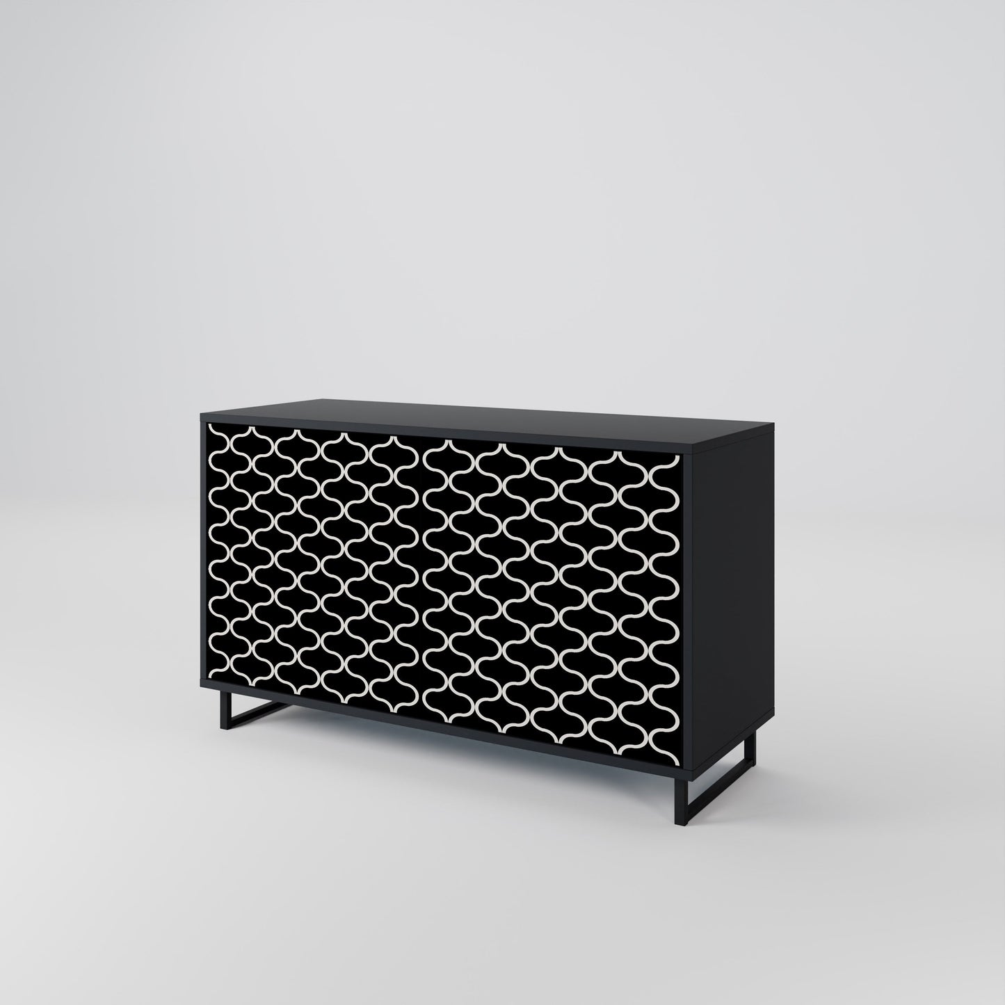 TESSELATED BLACKNESS 2-Door Sideboard in Black Finish