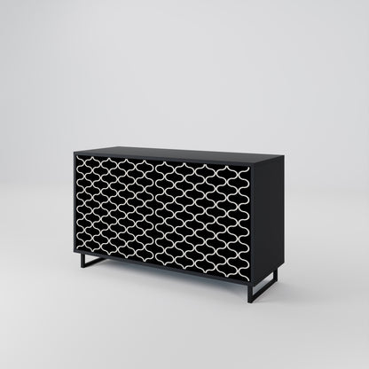 TESSELATED BLACKNESS 2-Door Sideboard in Black Finish