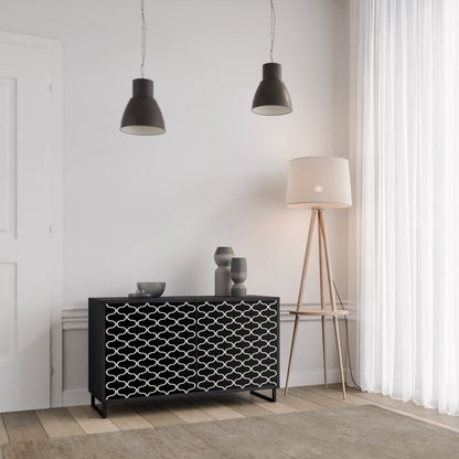 TESSELATED BLACKNESS 2-Door Sideboard in Black Finish
