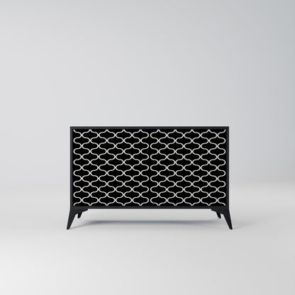 TESSELATED BLACKNESS 2-Door Sideboard in Black Finish