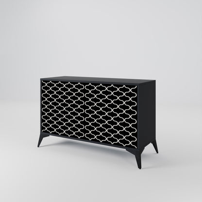 TESSELATED BLACKNESS 2-Door Sideboard in Black Finish
