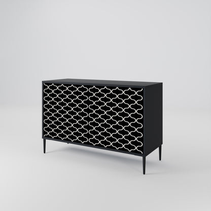 TESSELATED BLACKNESS 2-Door Sideboard in Black Finish