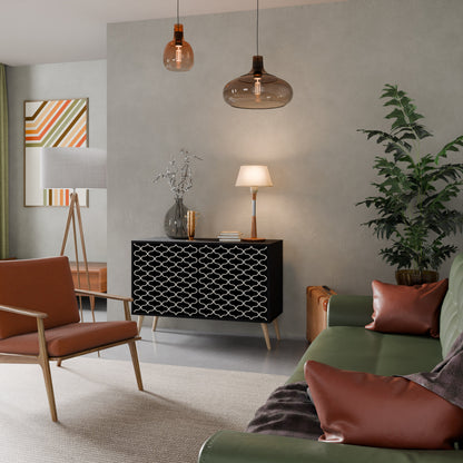 TESSELATED BLACKNESS 2-Door Sideboard in Black Finish