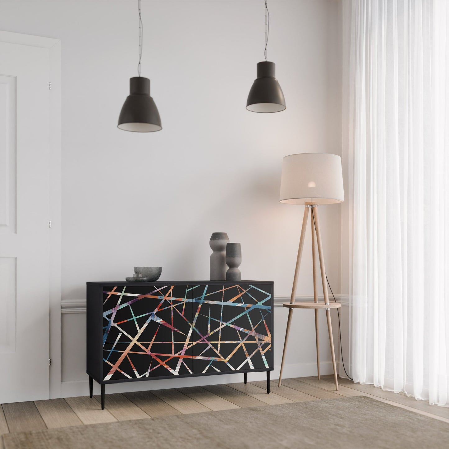 POLYGON VERVE 2-Door Sideboard in Black Finish