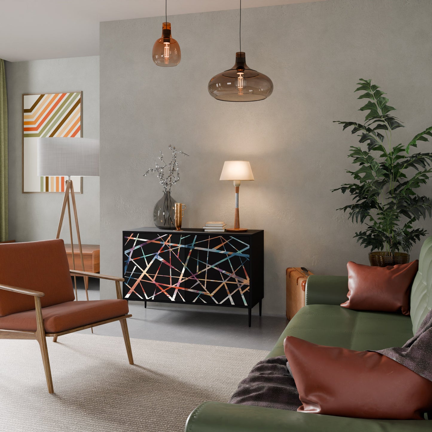 POLYGON VERVE 2-Door Sideboard in Black Finish