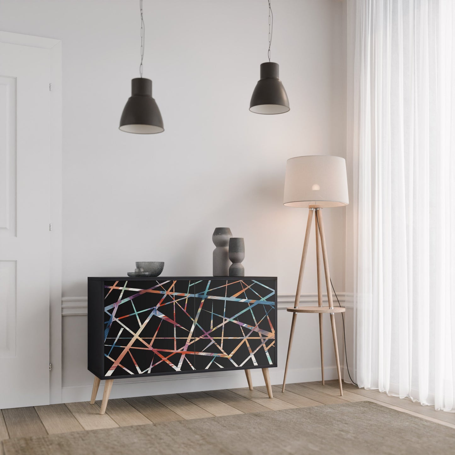 POLYGON VERVE 2-Door Sideboard in Black Finish