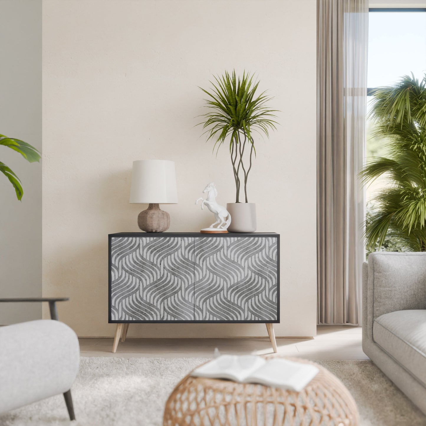 CONCRETE MOVEMENT 2-Door Sideboard in Black Finish