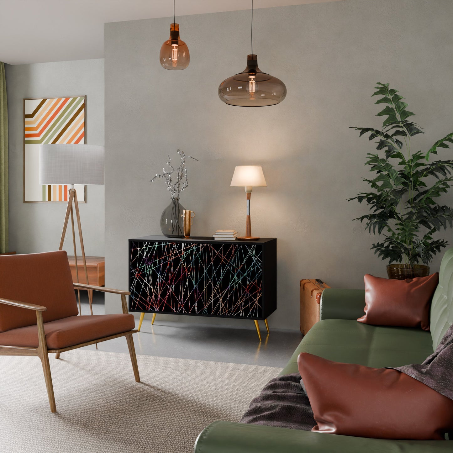 LUMINOUS SNARE 2-Door Sideboard in Black Finish