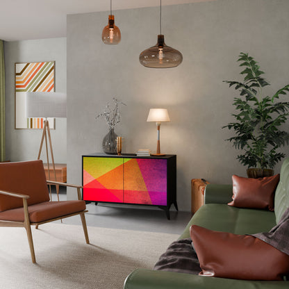 VIVID GEOMETRY 2-Door Sideboard in Black Finish