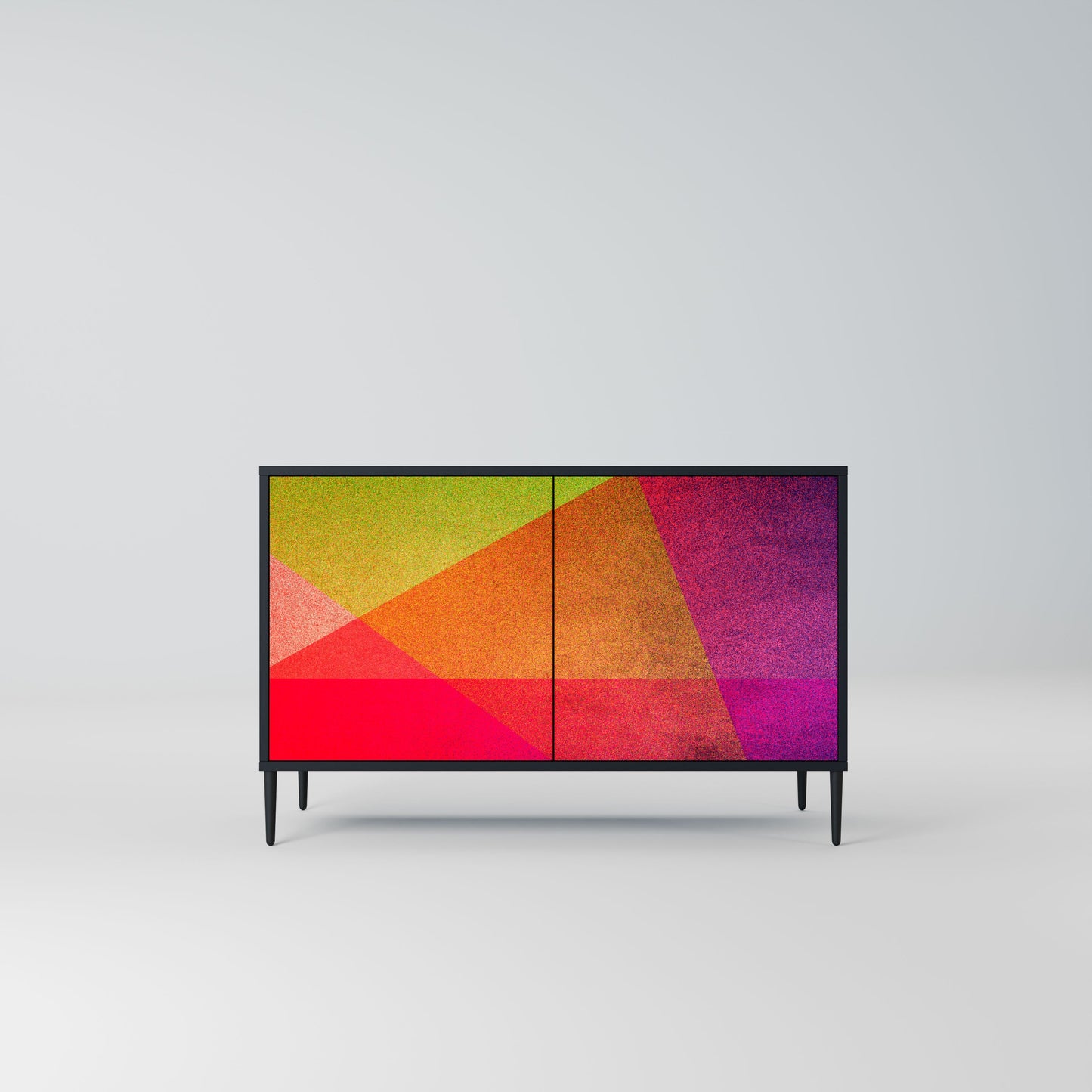 VIVID GEOMETRY 2-Door Sideboard in Black Finish