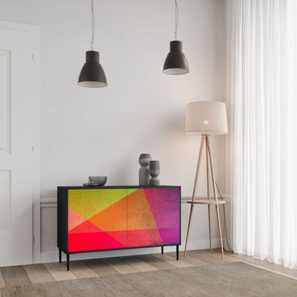 VIVID GEOMETRY 2-Door Sideboard in Black Finish
